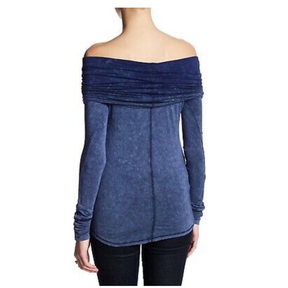 Free People Off The Shoulder Top Nude Earth Toned Long Sleeve Size X-Small - Picture 3 of 14